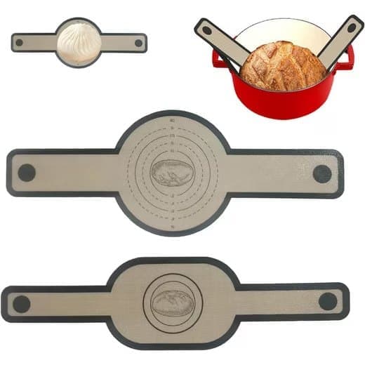 2-Pack Nonstick Silicone Baking Mat with Long Handles, Gray V1188-MS-325-1486