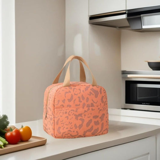 Insulated Lunch Bag Orange, Portable Small Cooler Bag for Food, Reusable for Office Gym Beach Travel, with V1188-MS-325-1487