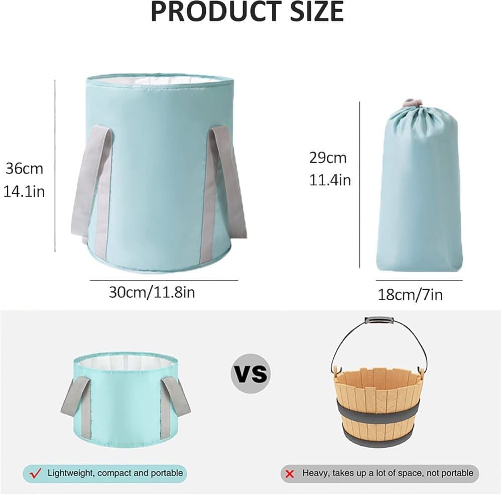 Foldable Foot Bath Tub 30x36cm, Blue, Portable for Home Travel Camping Spa Care, with Non-Slip Design V1188-MS-325-1505