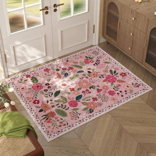 Non-Slip Bohemian Floral Doormat Absorbent Dirt-Resistant Machine Washable for Bathroom Hallway and Kitchen, V1188-MS-325-1586