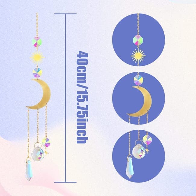 6 inches rainbow refractive prism suncatcher, crystal sun reflecting decoration, , 6 inches V1188-MS-325-1620