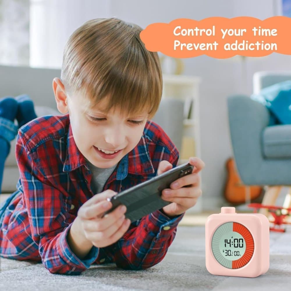 60 Minute Digital Timer with Clock and Alarm, 3-in-1, Pink V1188-MS-325-1651