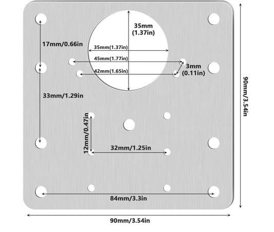 12 pcs Stainless Steel Hinge Repair Plate for Furniture Cabinet Hinges, 9x9 cm, Silver V1188-MS-325-1839