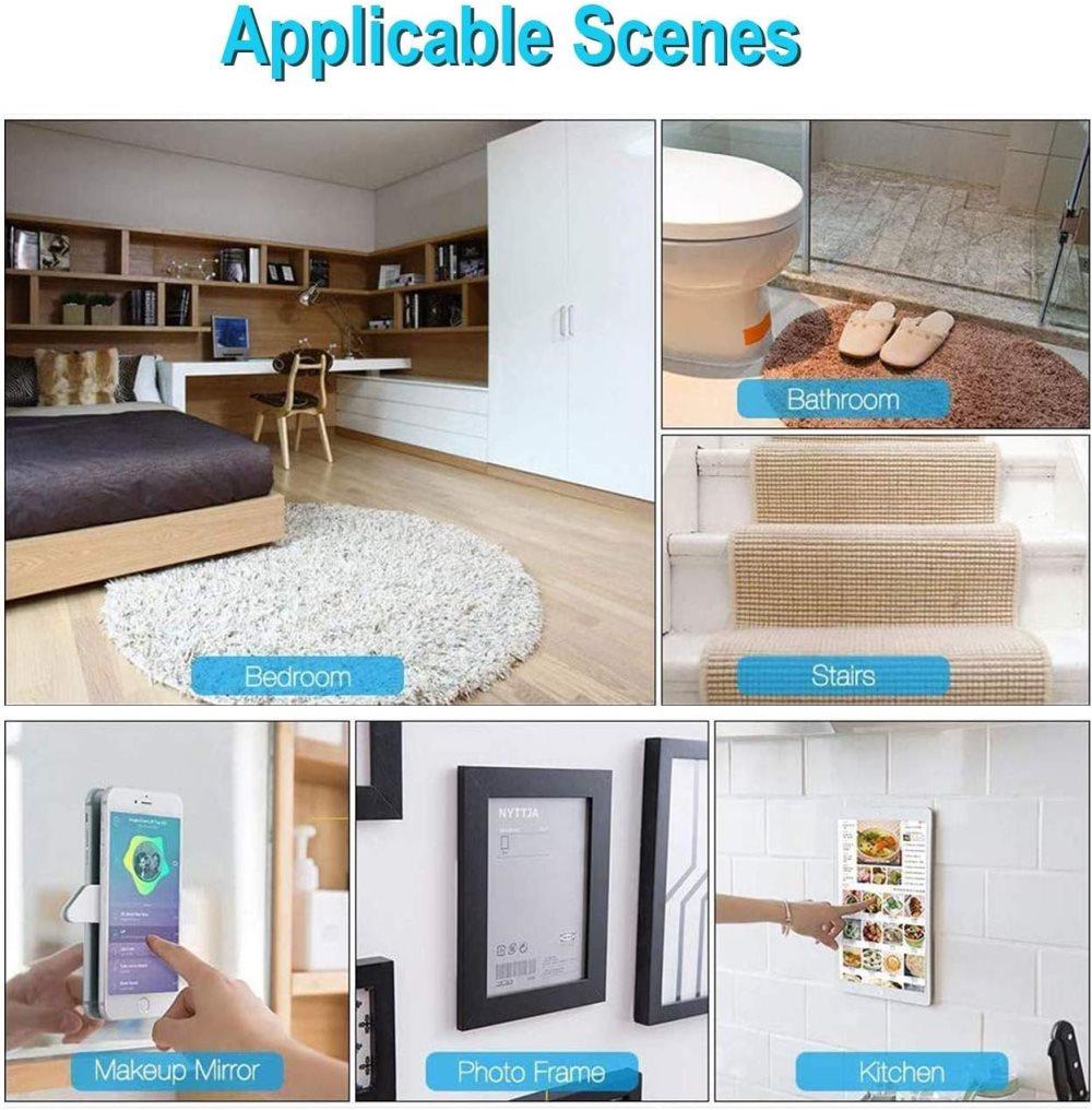 24 Non-Slip Mats Black, Washable and Reusable for Carpets and Floors, 13 x 2.5 cm V1188-MS-325-1886