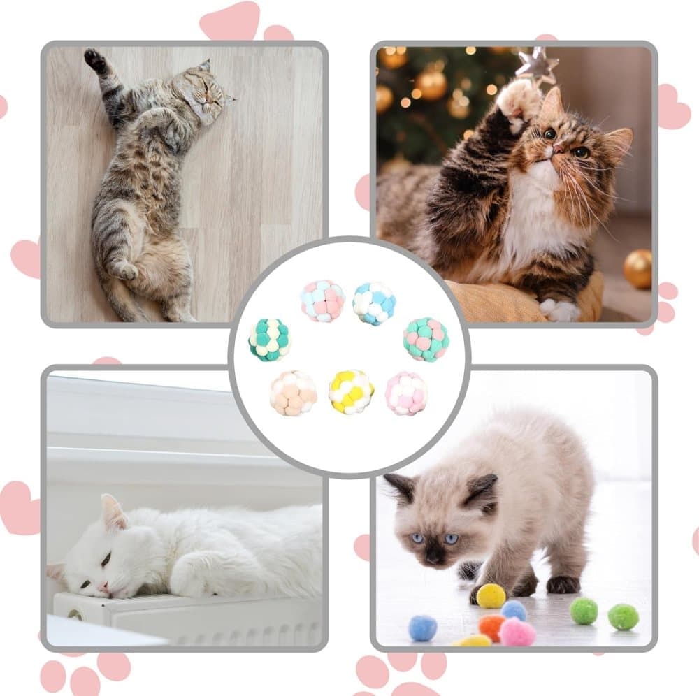 Colorful Cat Toy 7-pack with Bell for Stress Relief and Interactive Play, 7 pieces V1188-MS-325-1964