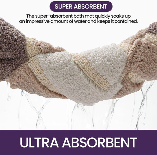 Non-slip bath mat extra soft water-absorbent machine washable, 40x60 cm, beige V1188-MS-325-1974