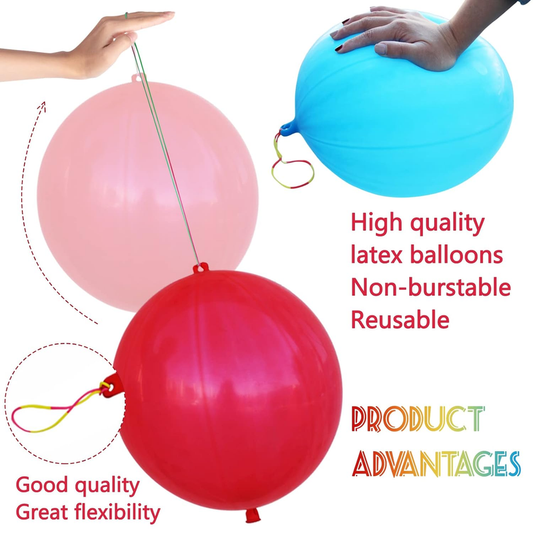 50-pack 6g punched balloons, thickened neon colored punched balloons, heavy-duty party favors with rubber V1188-MS-417-0001