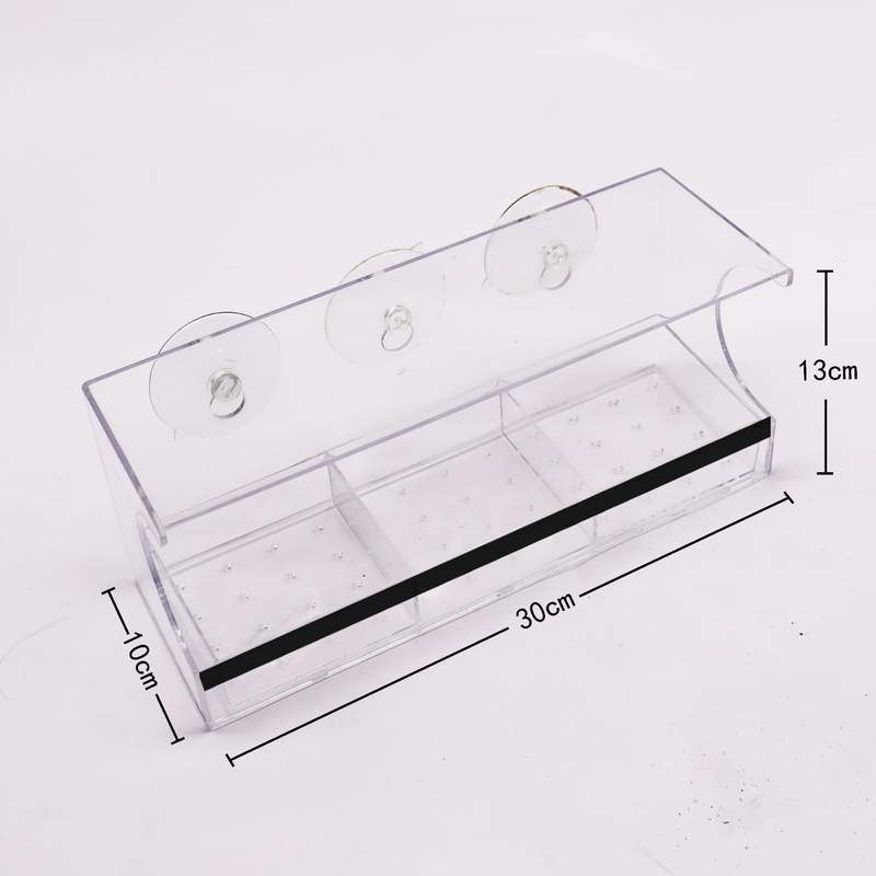 Automatic Transparent Bird Feeder (Acrylic) Size: 300*100*130mm Color: Transparent for Birds Balcony Mount V1188-MS-424-0002