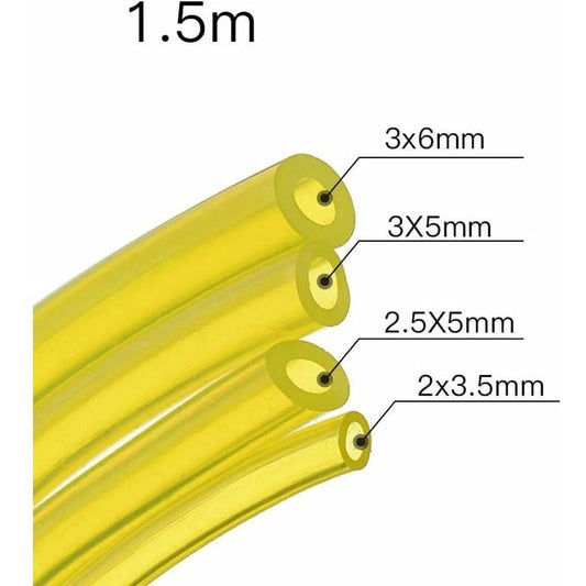 4 Pack Fuel Line Hose, 4 Sizes 3 x 6 mm, 3 x 5 mm, 2.5 x 5 mm, 2 x 3.5 mm, 1.5 m Each V1188-MS-520-027