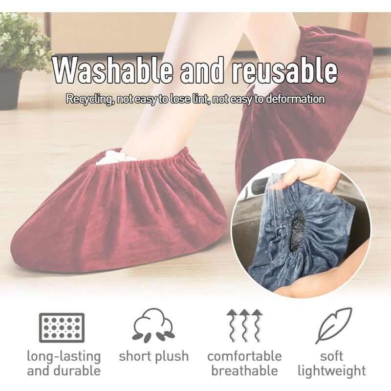 5 Pairs Orange Adult Overshoe Covers, Size 37 to 43 V1188-MS-527-036