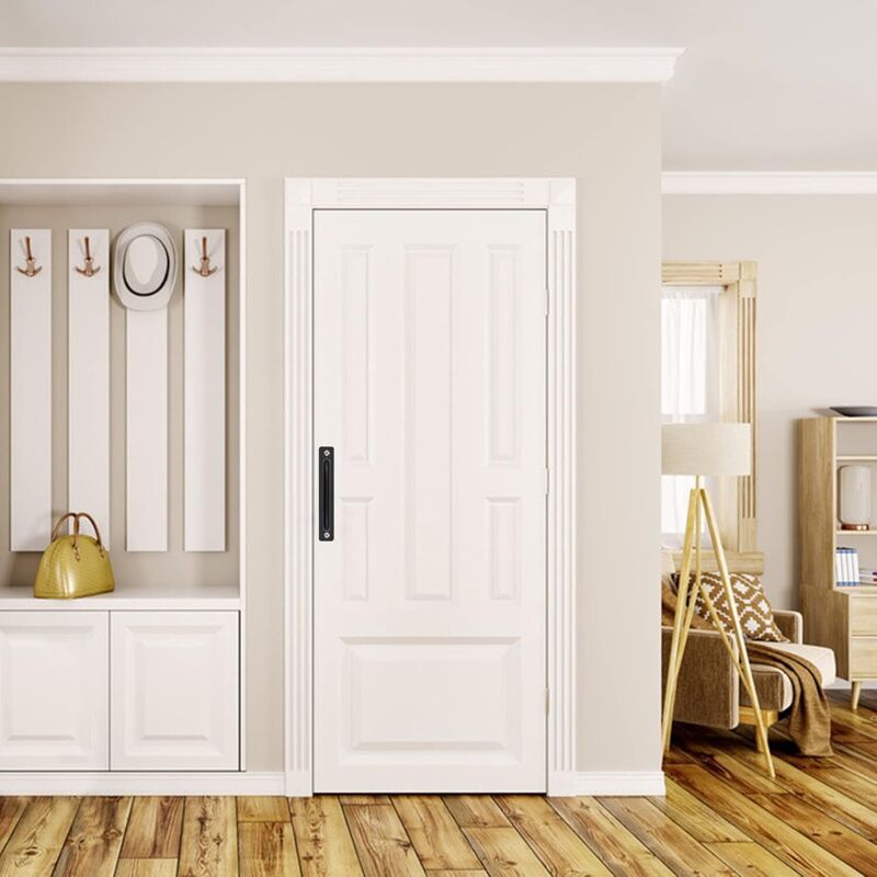 2 Pcs Heavy Duty Aluminum Alloy Barn Door Handles with Back Plate V1188-MS-527-051