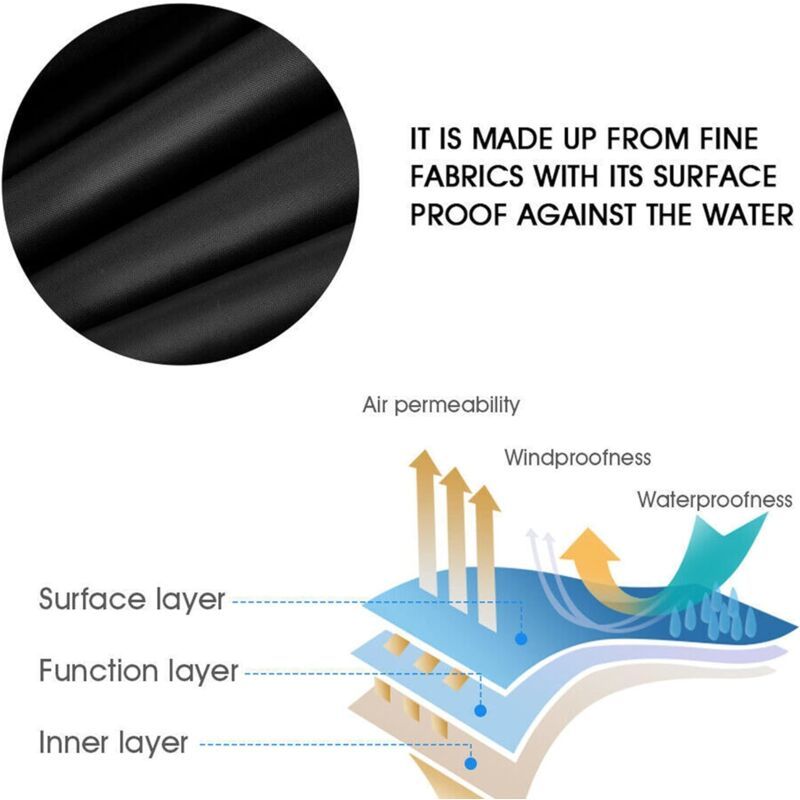 Black Square Waterproof Hot Tub and Swimming Pool Dust Cover, 220 x 220 x 30 cm V1188-MS-527-062
