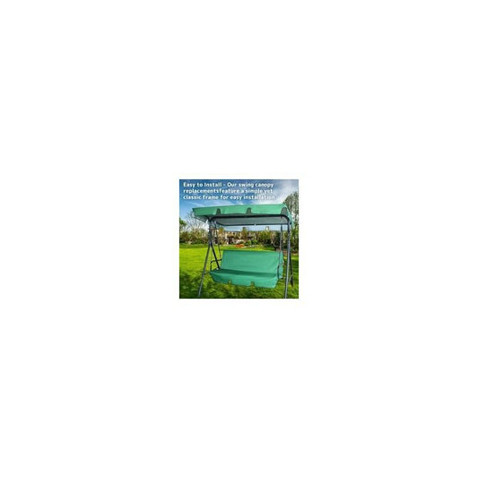 Green 210D Waterproof Garden Swing Canopy Replacement Anti UV Three Seat, 195 x 125 x 15 cm V1188-MS-527-092