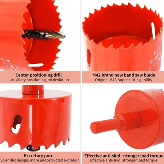 HSS Bi Metal Hole Saw with Drill Bit and Shank for Wood and Metal, 90 mm V1188-MS-527-096