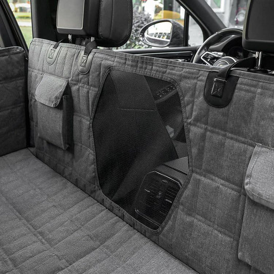 Pet Car Seat Cover Mat Water and Stain Resistant, Light Gray, Fits L to XL, 137 x 147 cm V1188-MS-611-098