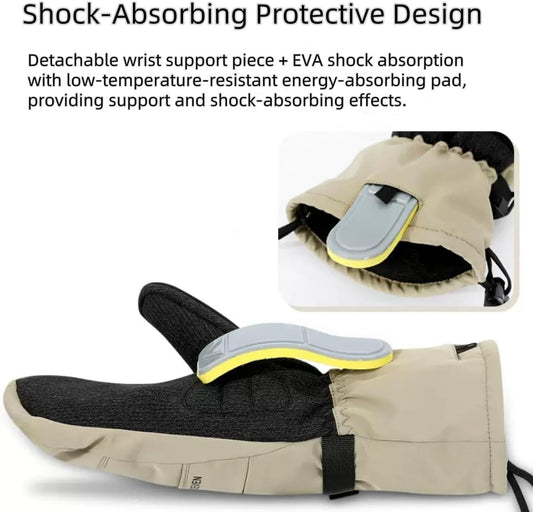 Waterproof Windproof Thermal Winter Gloves - Ski Gloves for Men & Women - Removable Wrist Support - Suitable V1188-MS-612-005
