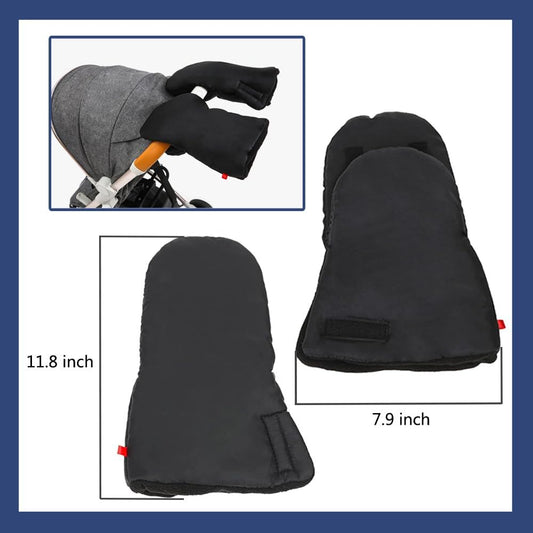 Stroller Hand Muff - Waterproof and Frost-Resistant - Extra Thick and Warm - Black - Unisex Stroller Accessory V1188-MS-612-014