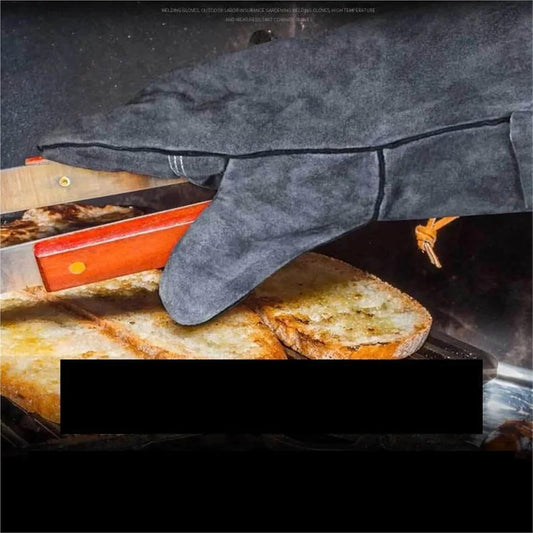 Leather Oven Mitts Heat Resistant up to 500C - Non-Slip Cooking Gloves for Grilling, Baking & Blacksmithing V1188-MS-612-020