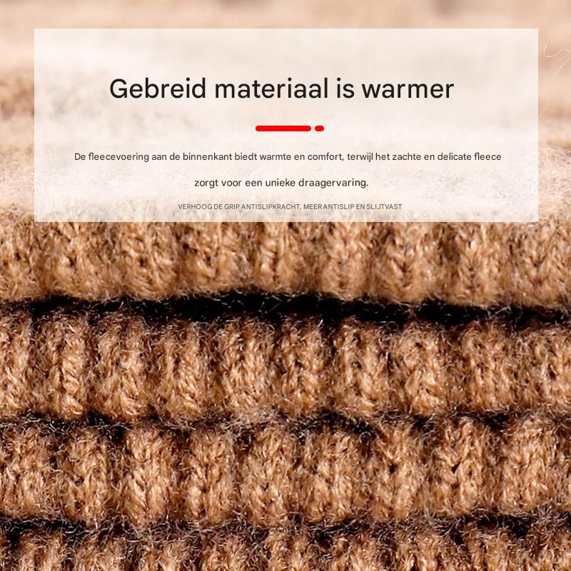 Men's Knitted Gloves - Warm Fingerless Winter Gloves - Thick Fleece-Lined Wool Touchscreen Gloves - Pineapple V1188-MS-612-025