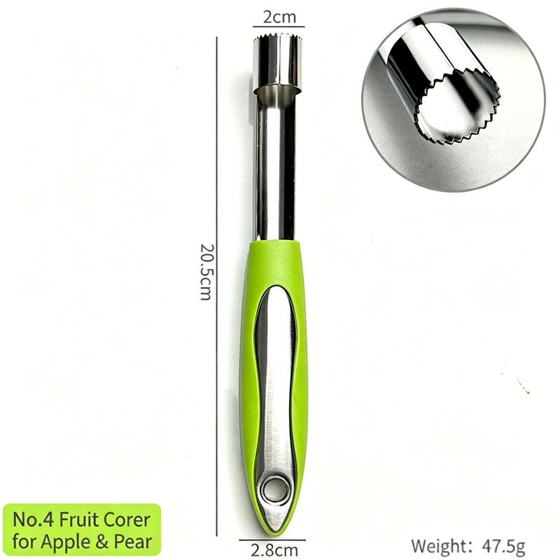 Stainless Steel Apple Corer and Fruit Cutter Tool, Manual Apple Slicer and Seed Remover V1188-MS-617-007