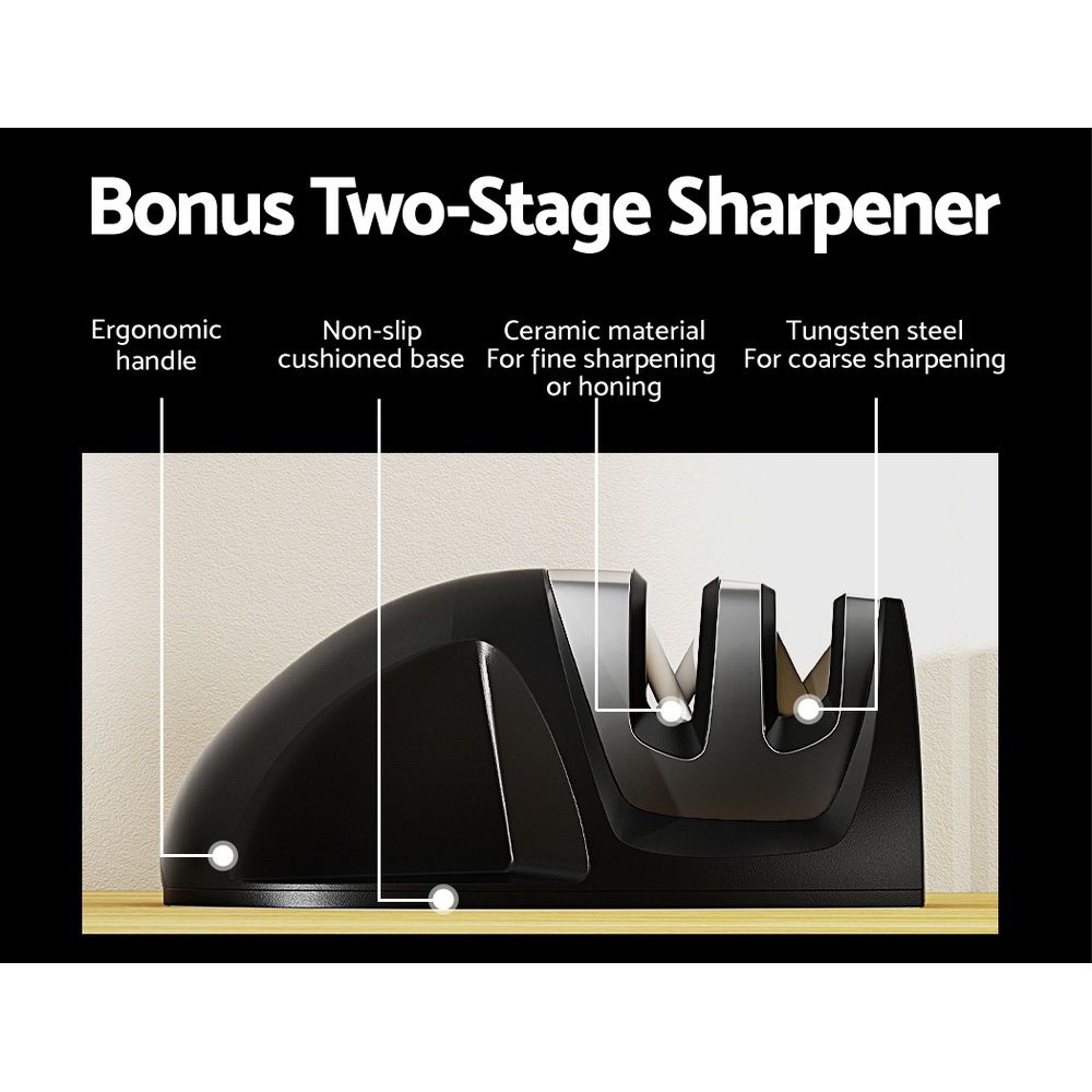 7-Piece Kitchen Knife Set with Sharpener, Stainless Steel Non-Stick Blades V1188-MS-617-051