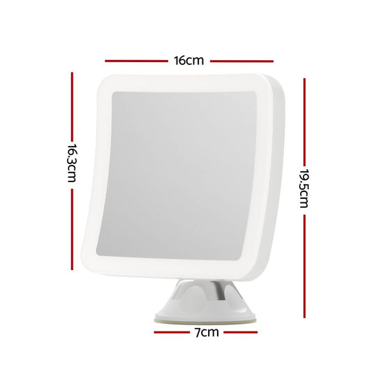 10X Magnifying Makeup Mirror with LED Light, Rotating Cordless Suction Cup Mirror V1188-MS-617-124
