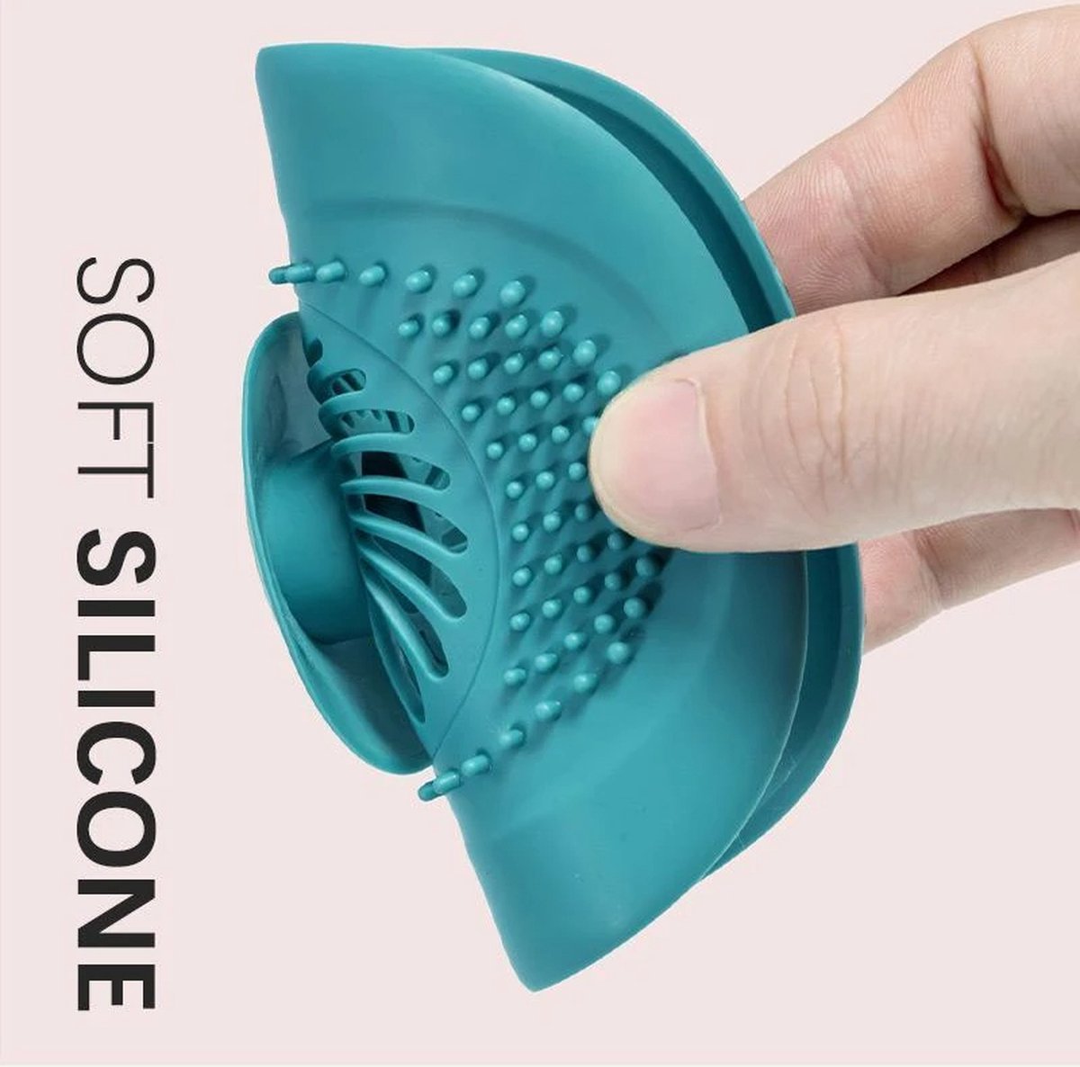 Luxury Shower Drain - Hair Catcher - Sink Stopper - Drain Plug - Silicone - Dark Blue V1188-MS101-00123-1