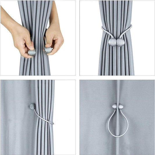 Set of 2 Magnetic Curtain Holders | Curtain Tieback | Curtain Holder | Magnetic Curtain Cord | Curtain Buckle V1188-MS101-00131-1
