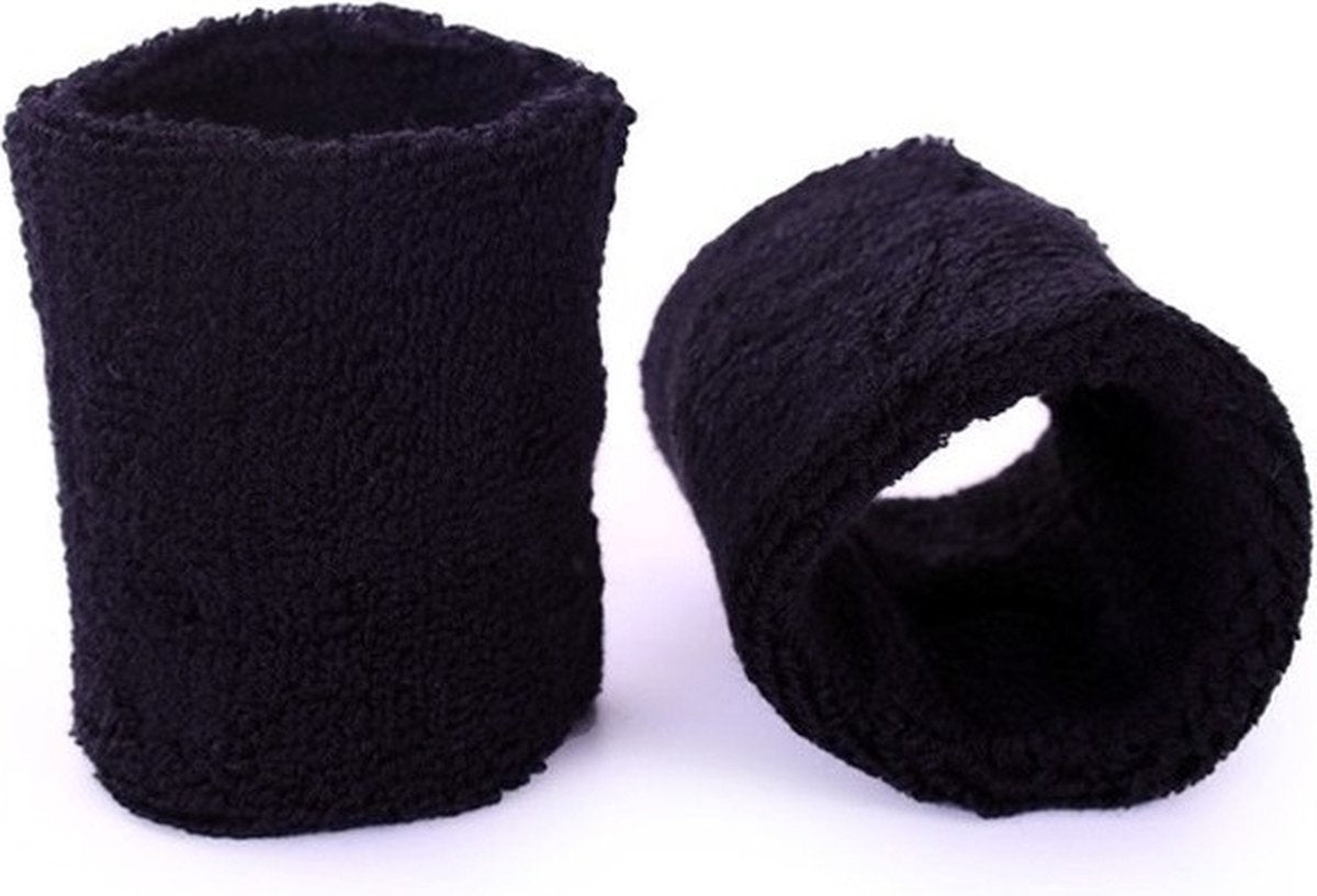 Sweatband set - Black - wrist - for adults - 2 pieces V1188-MS101-00170-1
