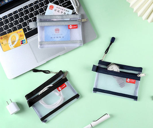 Double-Layer Mini Zipper Bag for Men | Card Holder | Driver's License Pouch | Coin Holder | Banknote Holder | V1188-MS101-00223-1