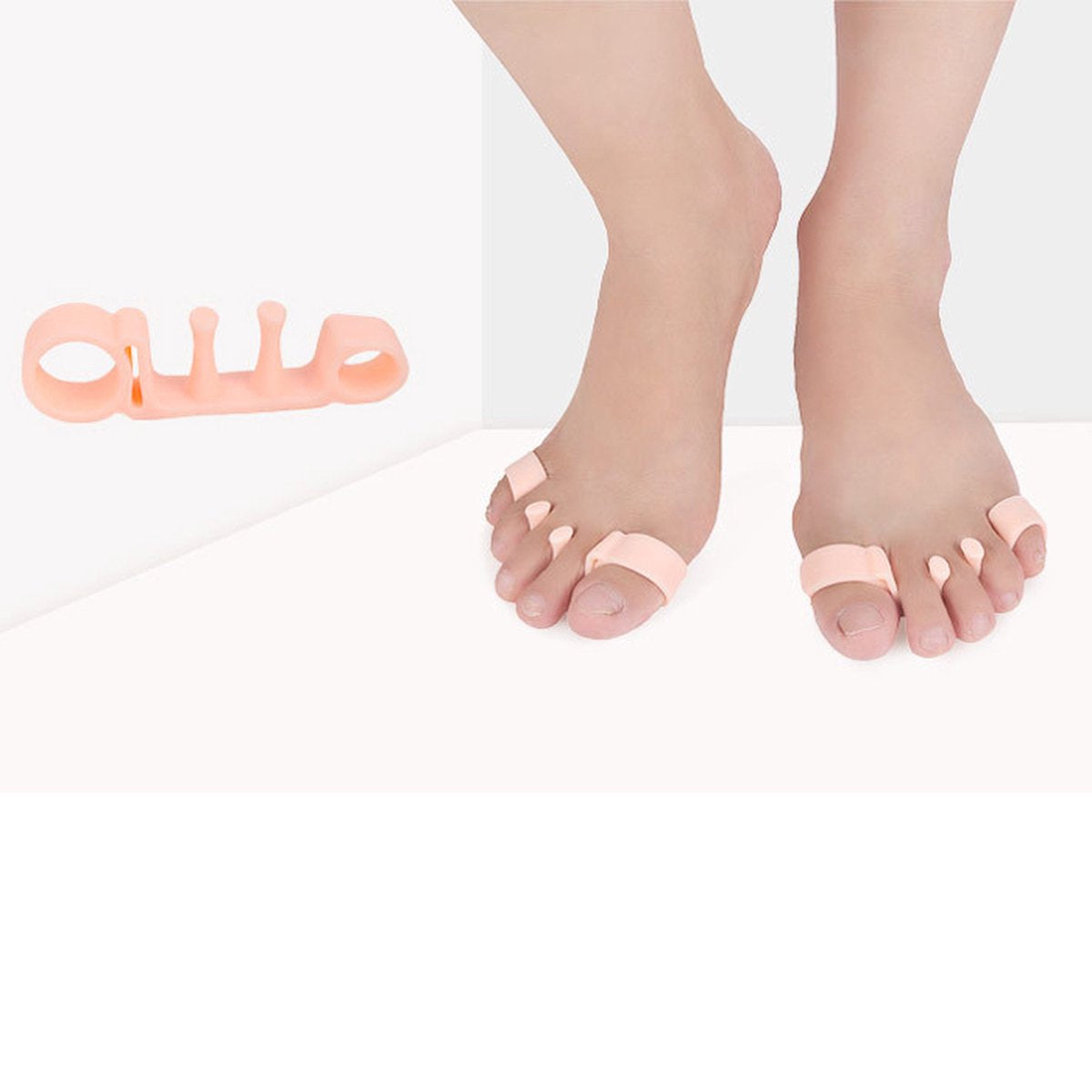 Toe Corrector for 5 Toes | Toe Separator | Hallux Valgus | Toe Straightening | Silicone Gel Toe Separator | V1188-MS101-00389-1