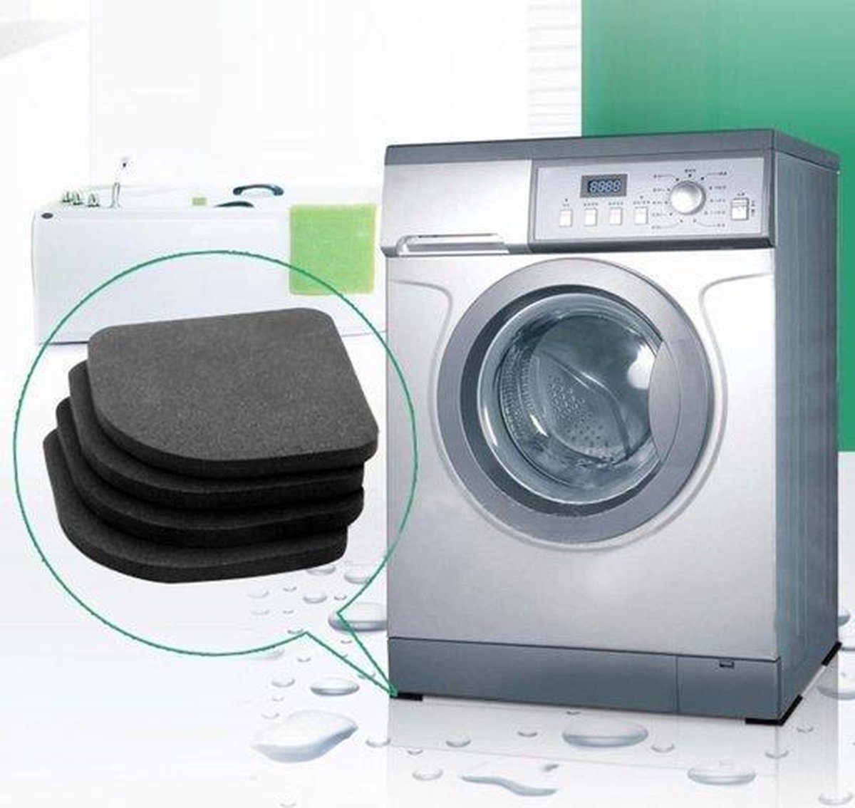 Washing machine vibration damper - washing machine dampers - Vibration Damper Pads - Black - 8 Pieces V1188-MS101-00469-1