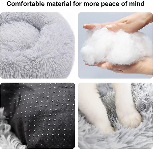 Cat baskets - Washable cat bed 20/24 inch - Dog baskets for small and medium-sized dogs - Anti-anxiety round, V1188-MS101-00620-1