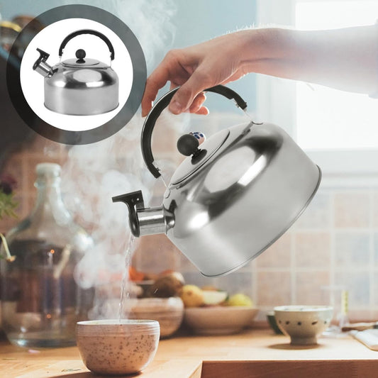 Whistling kettle - Food-grade stainless steel - Boils water quickly - 2-liter coffee maker - With insulated V1188-MS101-00646-1