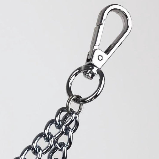 Stainless steel wallet chain - 40 cm and 50 cm long - comes with a punk-style keychain - perfect as a trouser V1188-MS101-00652-1
