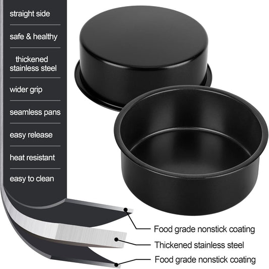 baking pans - round baking pans of 10 cm and 15 cm - stainless steel with non-toxic coating - easy to clean V1188-MS101-00690-1