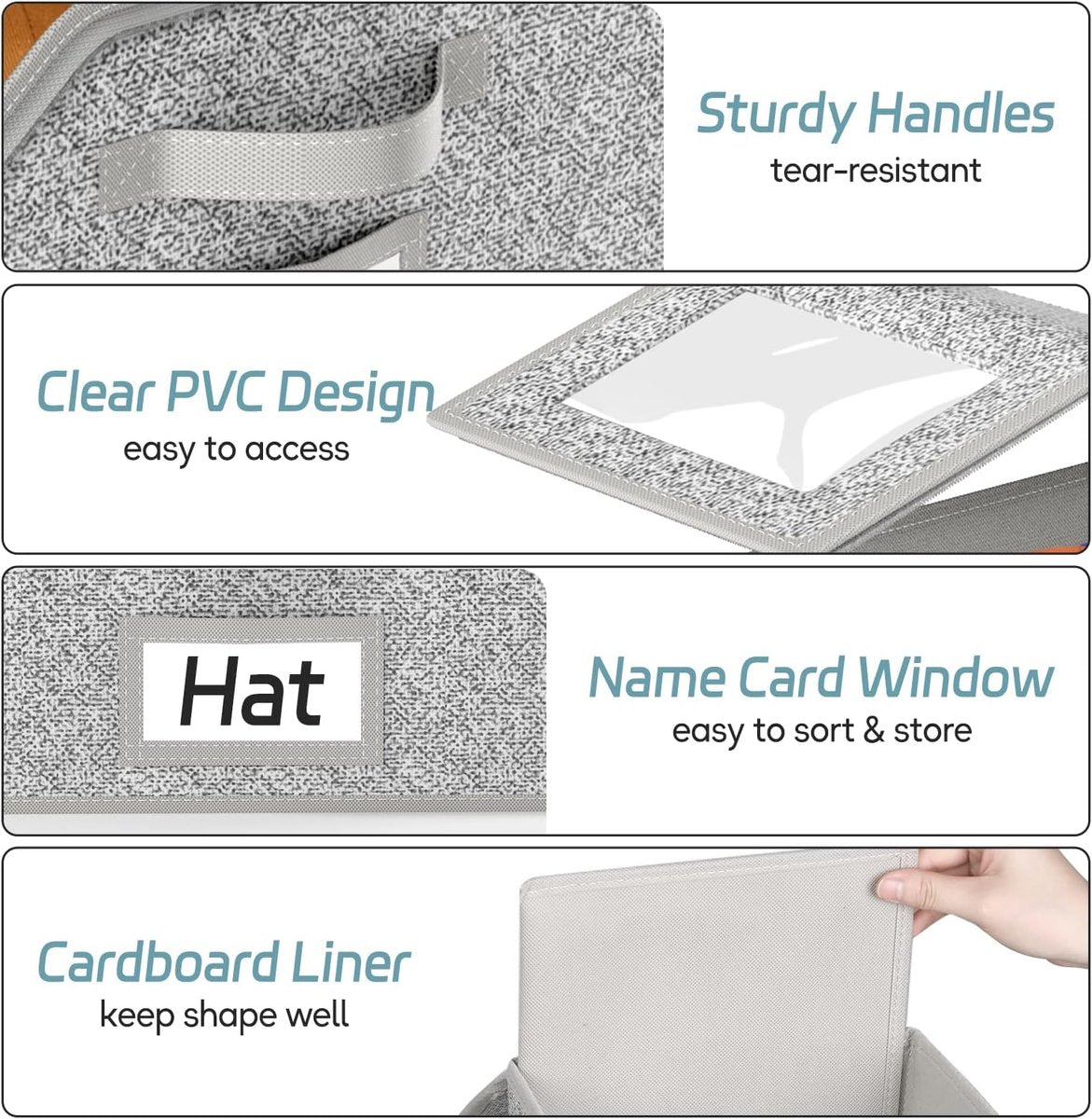 2-Pack Storage Boxes for Caps - Storage Solution for Up to 24 Baseball Caps - Stackable 2-in-1 Hat Box V1188-MS101-00735-1