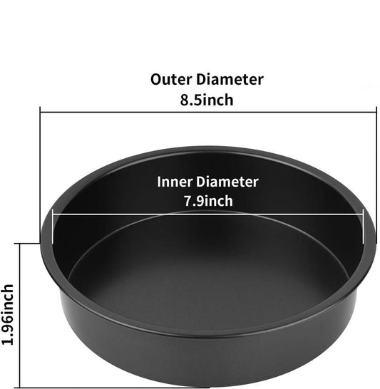 Set of 1 20 cm round baking pan - non-stick carbon steel baking pans with 50 baking paper, dishwasher safe, V1188-MS101-00737-1