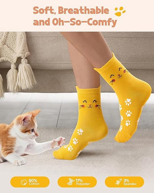 Cat socks - Funny, new gifts for animal lovers - Ultra-soft and comfortable design - Unique gift for mother, V1188-MS101-00751-1