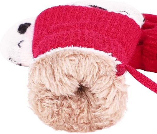 Winter gloves - Knitted winter gloves for boys and girls, with warm fleece lining, suitable for children aged V1188-MS101-00857-1
