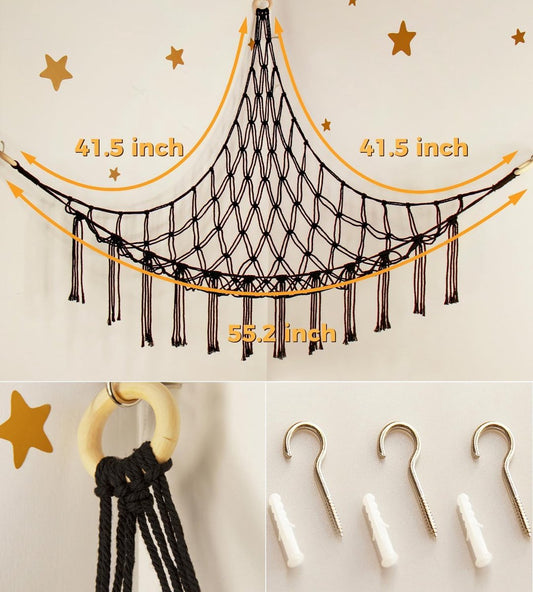 Toy storage hammock for stuffed animals - Storage space for teddy bears - Storage net for stuffed animals - V1188-MS101-00891-1