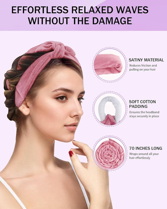 Heat-free hair curlers -Curling rollers- curling set- Blow-dry effect without heat overnight -Soft cap and V1188-MS101-00908-1