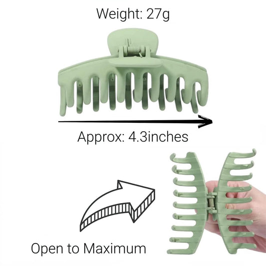 8 Pieces Rectangular Hair Grips 4.3 Inch - Anti-Slip - For Thick & Thin Hair V1188-MS101-00942-1