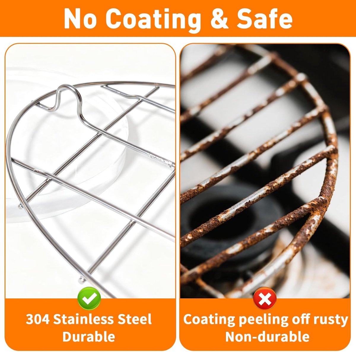 Oval 25 cm Cookie Cooler Rack - 304 Stainless Steel Cooler Racks Cookware 2 cm High Thick Version 1 piece V1188-MS101-01009-1