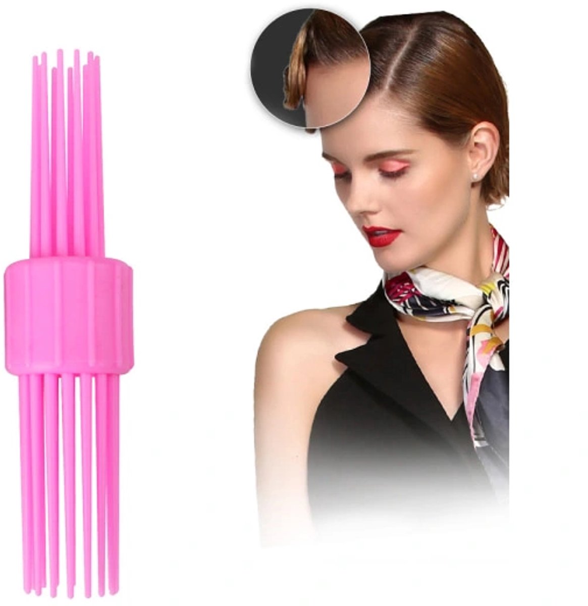 Hairdressing Tool 2-piece - Hair comb + roller curler V1188-MS101-01077-1
