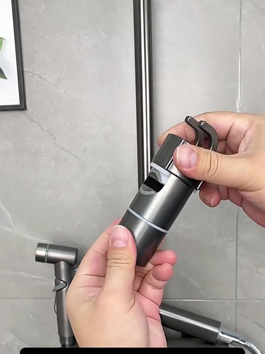 Slide Piece for Shower Rod - 18-25 mm - Hand Shower Bracket - With 2 Hooks - Chrome - Adjustable - ABS - Hand V1188-MS101-01124-1