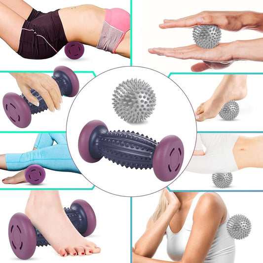Foot Massage Roller - With 3 x Massage Balls - Foot Massage - Foot Reflexology - Plantar Fasciitis - Foot V1188-MS101-01174-1