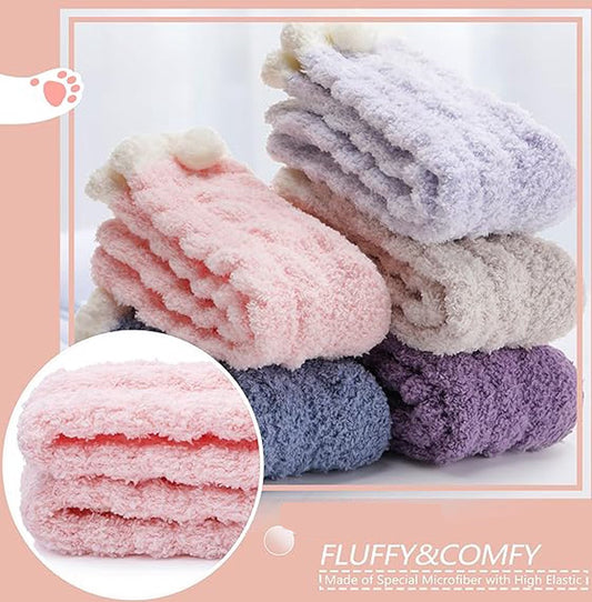 House Socks - 6 Pairs - Women's House Socks - Anti-Slip Socks - Fleece Socks - Thick Socks - One Size - 35-40 V1188-MS101-01224-1