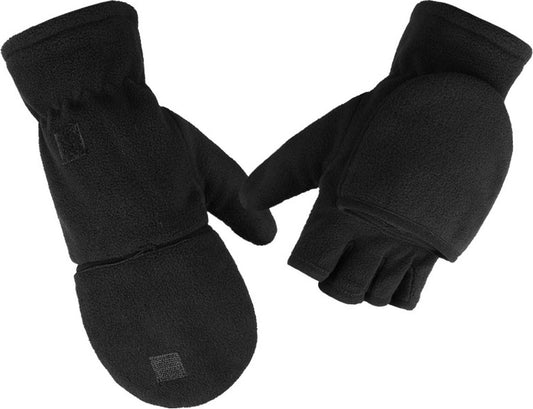 Fingerless Knitted Gloves with Hood - Winter Gloves - , Fingerless Polar Fleece Gloves - Fingerless Warm V1188-MS101-01291-1