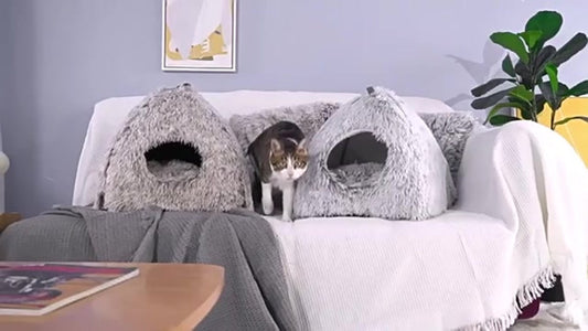 Cat Basket - Rabbit House - Cat House - Plush - Warmth - 40x40x37 CM - Rodent - Cat Bed - Kitten Basket - V1188-MS101-01351-1